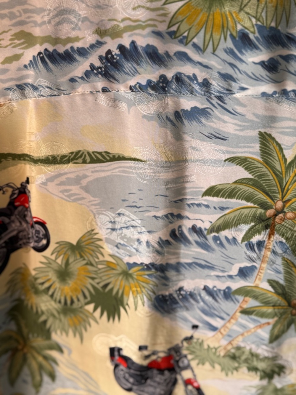 Harley-Davidson x Tori Richard 100% Silk‎ Hawaiian Shirt XL Tropical Motorcycle - Picture 7 of 10
